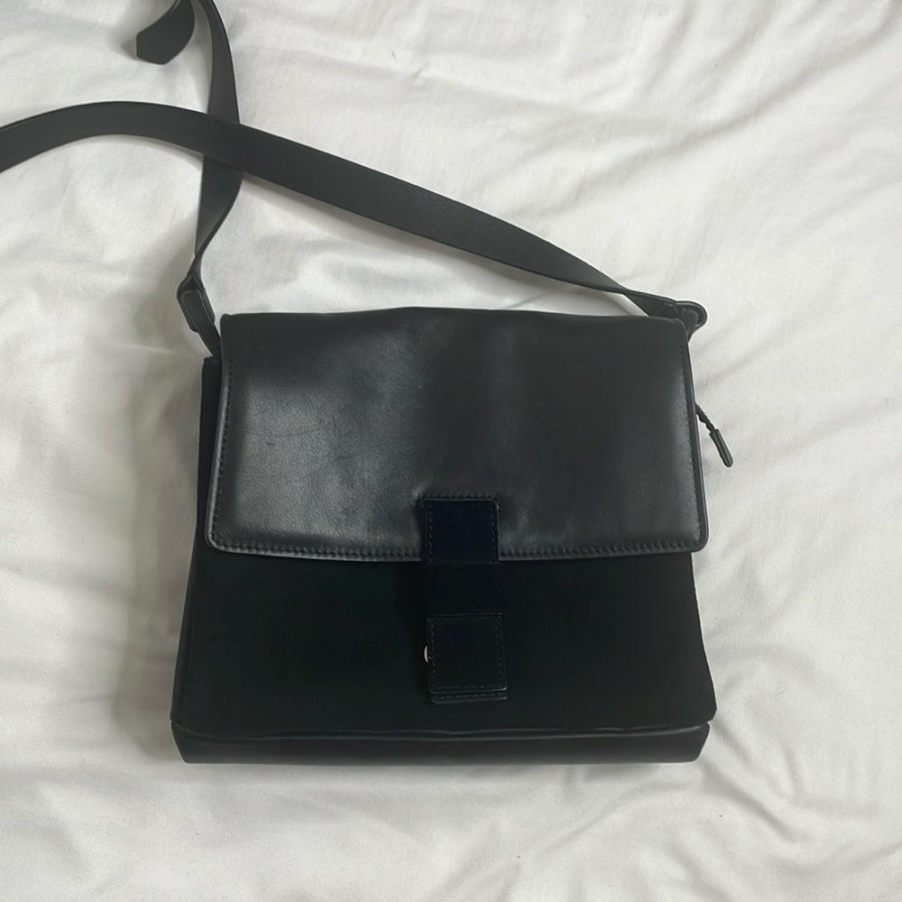 & other stories suede leather crossbody bag